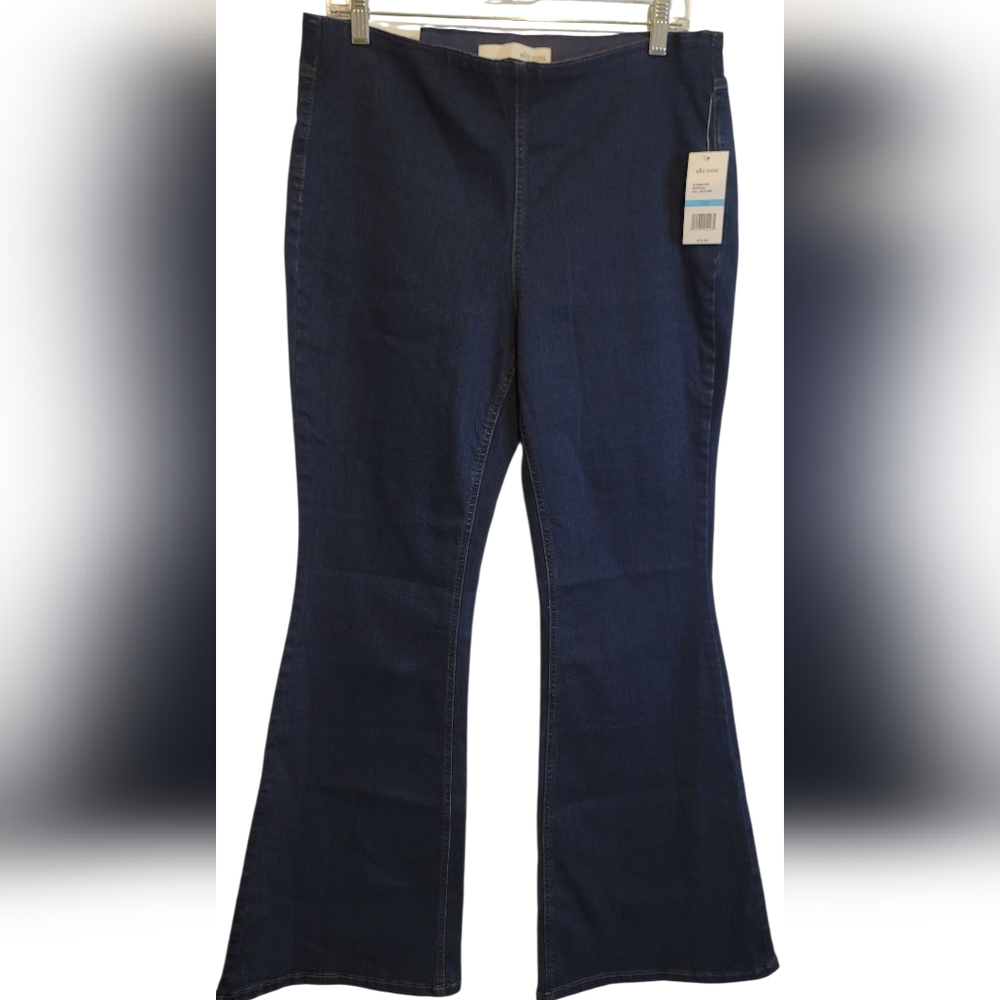 Ella Moss Dark Blue Flare Jeans Classic Stretch Pull On Flare Jeans NWT Sz 12/31